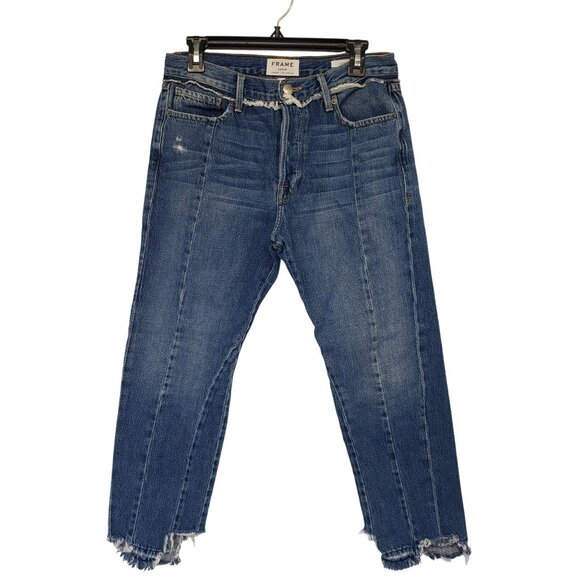 Frame Denim Blue Jeans Le Original Wetherly Mix Raw Hem Front Seam Womens 30 - Picture 1 of 13